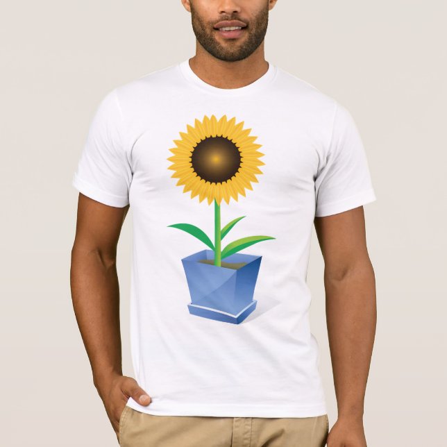 Sunflower In A Pot Mens T-Shirt (Front)