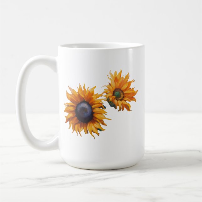 Sunflower in Bloom 15 oz Classic Mug (Left)