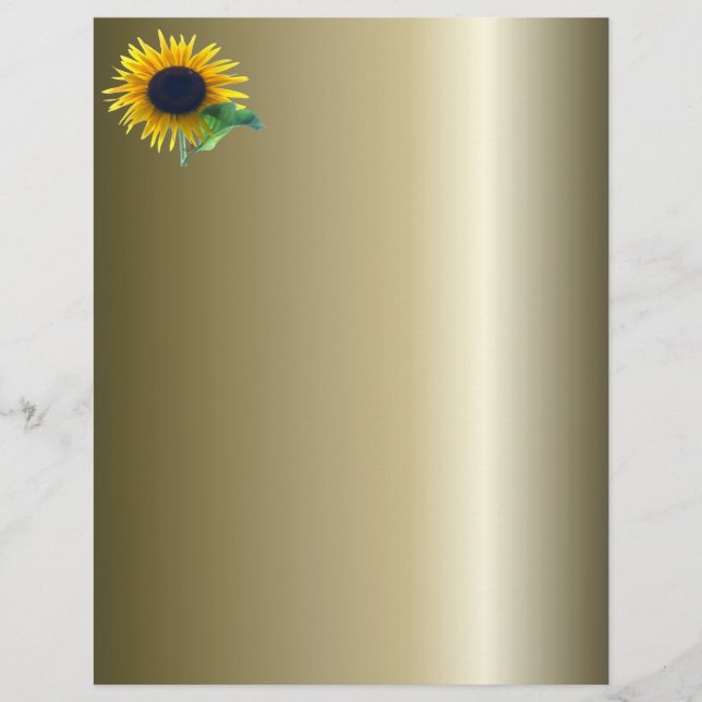 Sunflower In Full Bloom on Gold (Front)