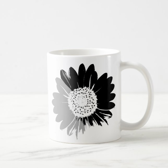 Sunflower in Grey Scale Mug (Right)