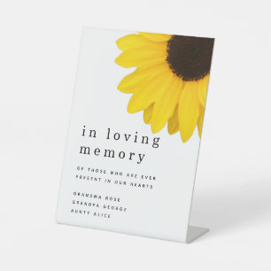 Sunflower In Loving Memory Wedding Pedestal Sign