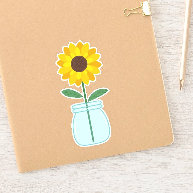 Sunflower In Mason Jar (Notebook)