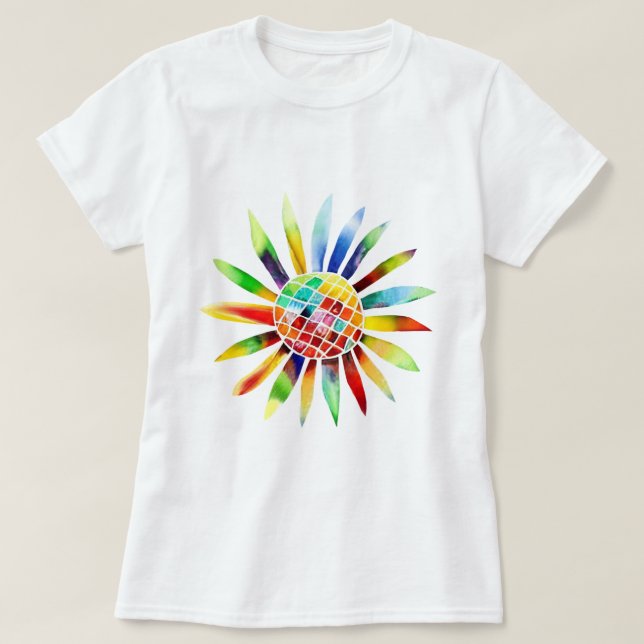 Sunflower in rainbow colors T-Shirt (Design Front)
