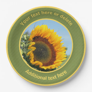 Sunflower In Sunshine Personalised Party   Paper Plate