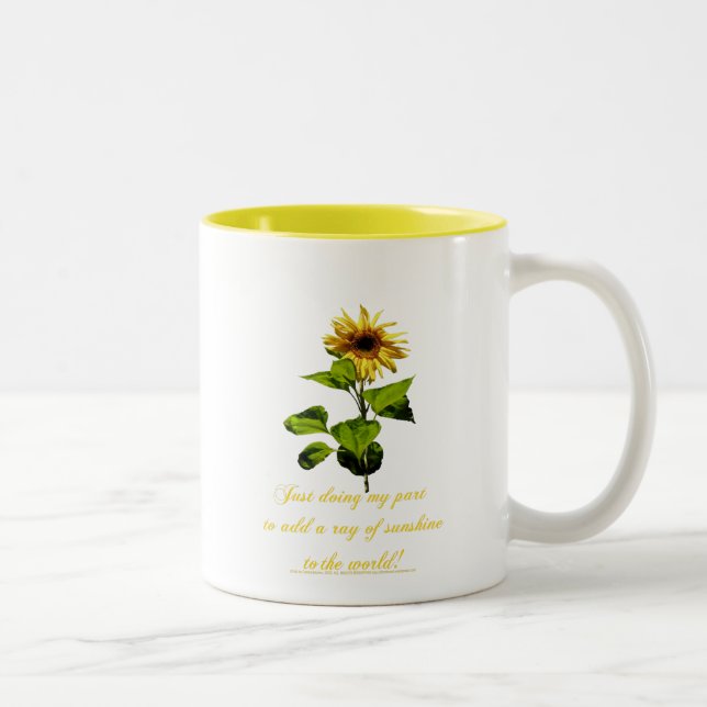 Sunflower in the blue sky Two-Tone coffee mug (Right)
