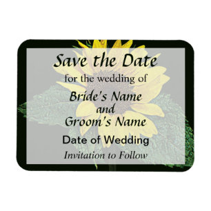 Sunflower in the Rain Save the Date Magnet