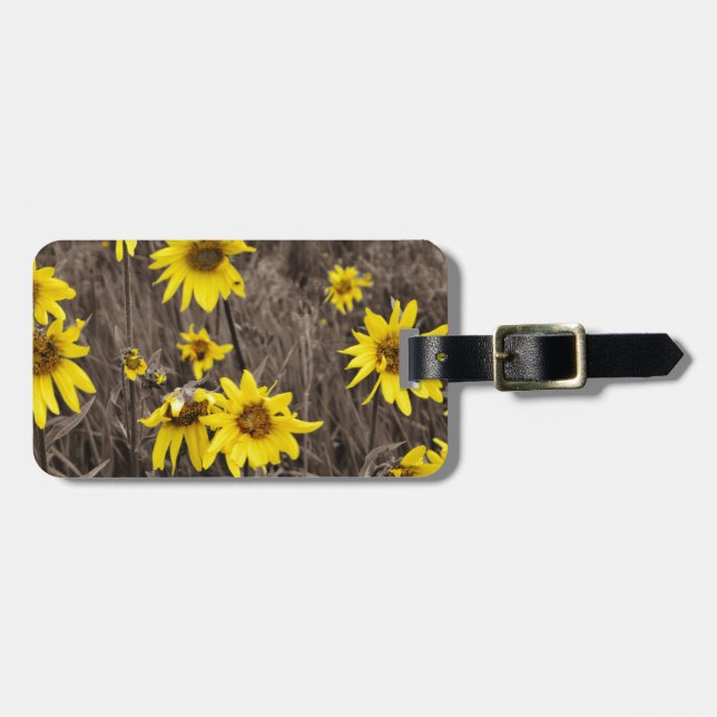 Sunflower in the Rocky Mountain Luggage Tag (Front Horizontal)