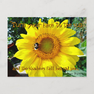 Sunflower inspirational postcard / Maori Proverb