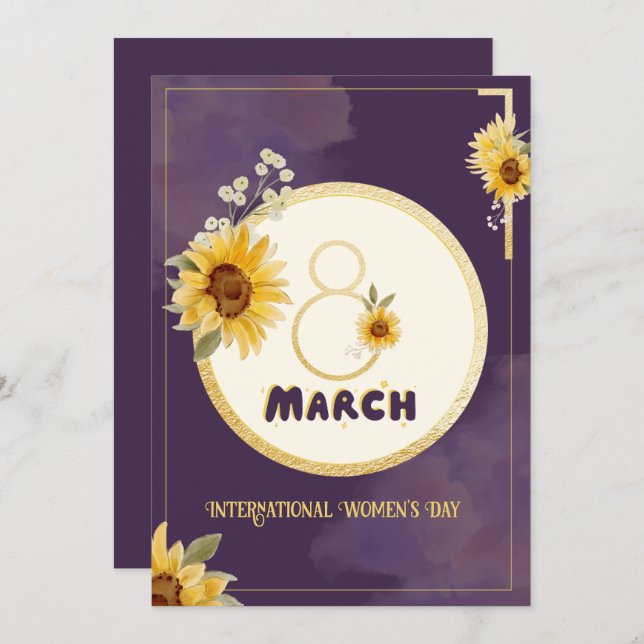sunflower international Women's Day 2025 March 8  (Front/Back)