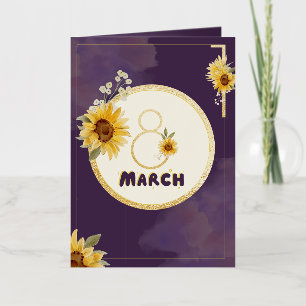 sunflower international Women's Day 2025 March 8  Foil Greeting Card