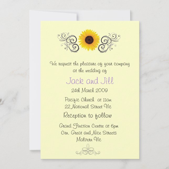 Sunflower Invitation (Front)
