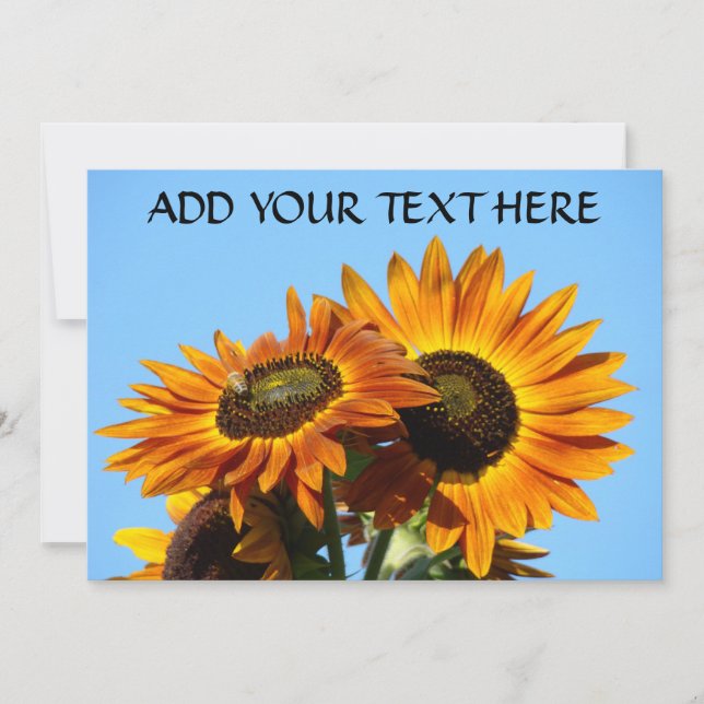SUNFLOWER Invitation Cards Party Invitations Event (Front)