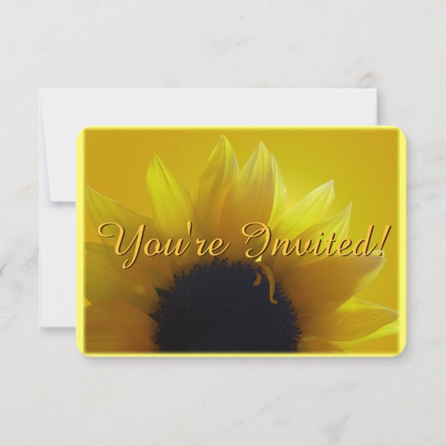 Sunflower Invitation Personalise Flower RSVP Card (Front)