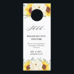 Sunflower Ivory Peony Wedding Do Not Disturb Door Hanger<br><div class="desc">Elegant modern floral midsummer wedding do not disturb door hanger features a bouquet of watercolor sunflower hydrangea & peonies in shades of rich yellow, ivory, with lush green botanical leaves and eucalyptus. Please find more matching designs and variations from my "blissweddingpaperie" store. And feel free to contact me for further...</div>
