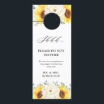 Sunflower Ivory Peony Wedding Do Not Disturb Door Hanger<br><div class="desc">Elegant modern floral midsummer wedding do not disturb door hanger features a bouquet of watercolor sunflower hydrangea & peonies in shades of rich yellow, ivory, with lush green botanical leaves and eucalyptus. Please find more matching designs and variations from my "blissweddingpaperie" store. And feel free to contact me for further...</div>