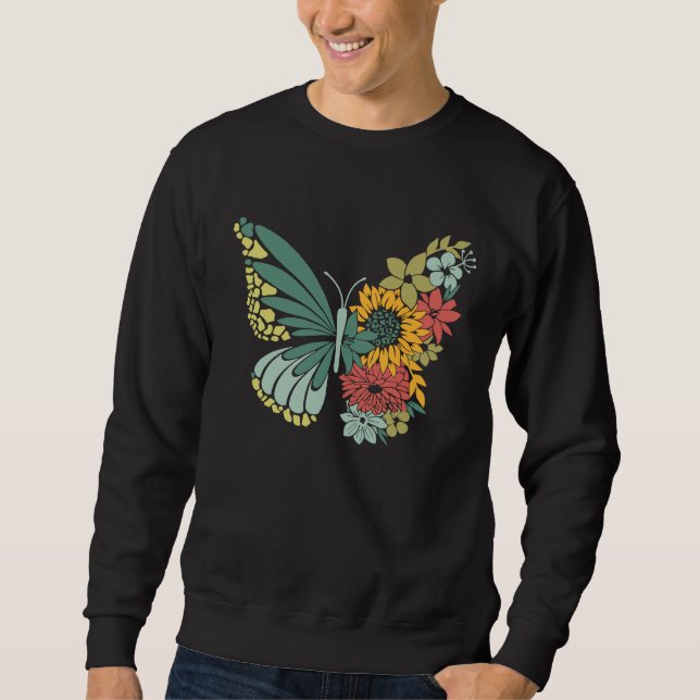 Sunflower Jesus Cross Faith Hope Love Butterfly Ch Sweatshirt (Front)
