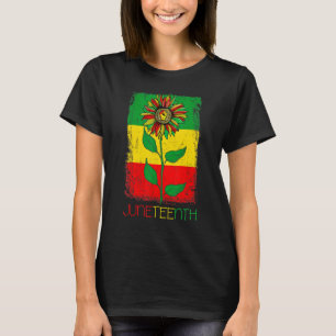 Sunflower Juneteenth Vintage Black African Americ T-Shirt