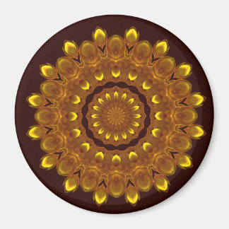 Sunflower Kaleidoscope Mandala Magnet