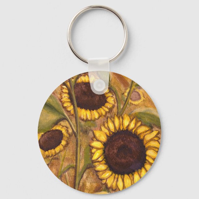 Sunflower Key Chains Cheerful Yellow Flower Gifts (Front)