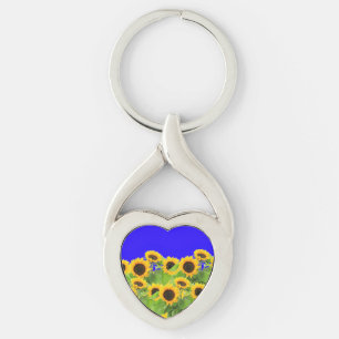 Sunflower Keychain Ukraine Flag Colours - Freedom