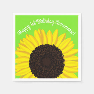 Sunflower Kid's Birthday Party Summer Napkin