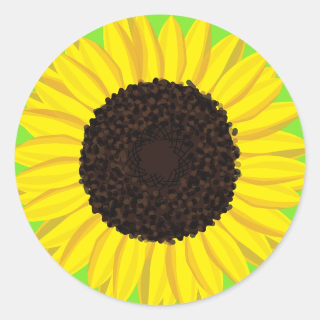 Sunflower Kid's Birthday Summer Cute Flowers Classic Round Sticker (Front)