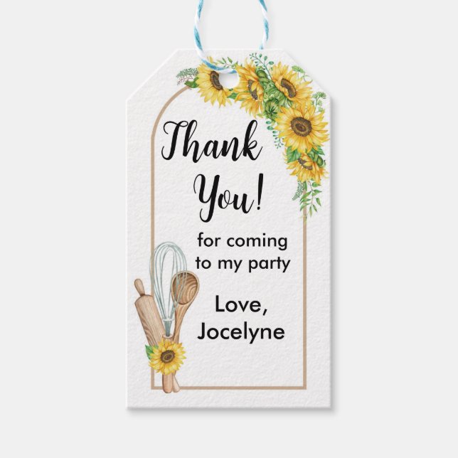 Sunflower kitchen bridal shower favour Gift Tag (Front)