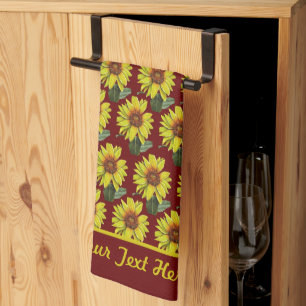 Sunflower Kitchen Towel - Optional Personalisation