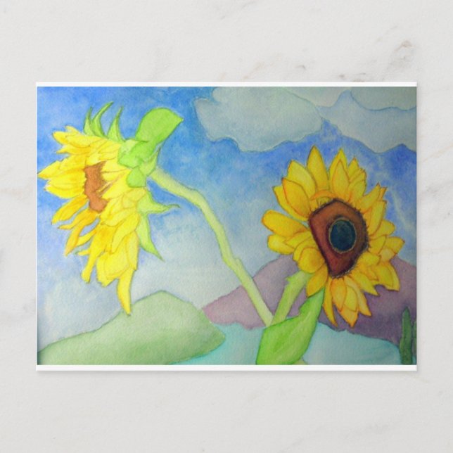 Sunflower Landscape Postcard (Front)