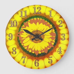 Sunflower Large Clock