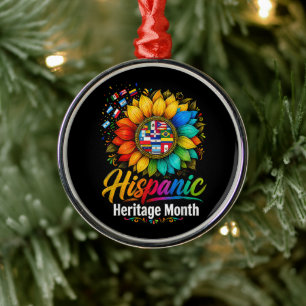 Sunflower Latin Countries Hispanic Heritage Month Metal Tree Decoration