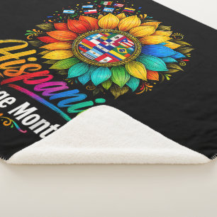 Sunflower Latin Countries Hispanic Heritage Month Sherpa Blanket