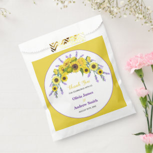 Sunflower & Lavender Vintage Floral Wedding Party  Favour Bags