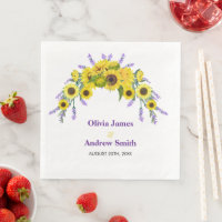 Sunflower & Lavender Vintage Floral Wedding Party 