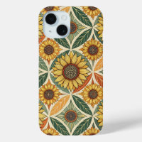 Sunflower & Leaf Pattern | Nature-Inspired Quilted