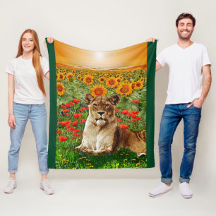 Sunflower Leo Fleece Blanket