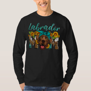 Sunflower Leopard Labrador Mum Western Labrador Do T-Shirt