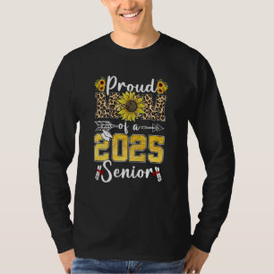 Sunflower Leopard Proud Mom Of a 2025 Senior Gradu T-Shirt