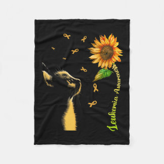 Sunflower Leukaemia Awareness  Fleece Blanket