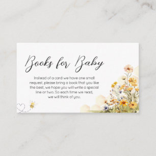 Sunflower Little Honey Baby Shower Books for Baby Enclosure Card