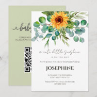 Sunflower Little Sunshine QR Registry Baby Shower 