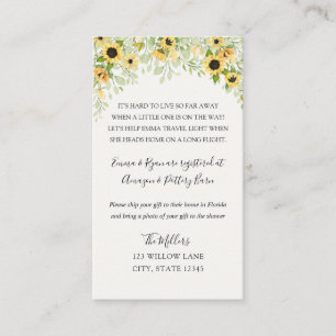 Sunflower Long distance baby shower insert