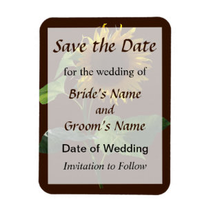 Sunflower Looking Down Save the Date Magnet