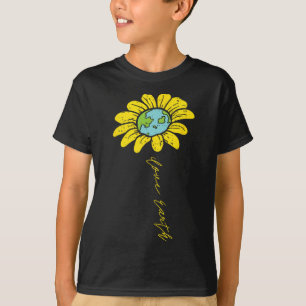 Sunflower Love Earth Day Retro Nature Environmenta T-Shirt