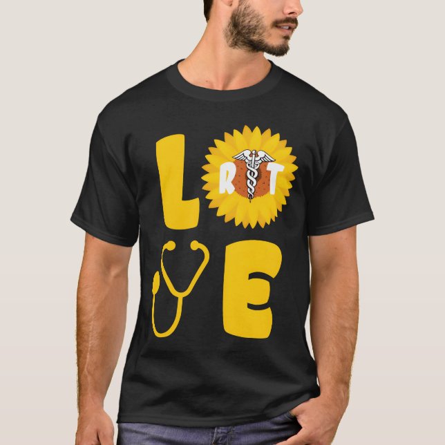 Sunflower Love Nurse Proud Reratoryherapist boy T-Shirt (Front)