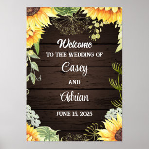 Sunflower Love: Welcome to Our Wedding Poster