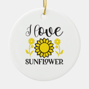 Sunflower Lover I Love Sunflower Ceramic Tree Decoration