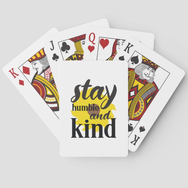 Sunflower Lover | Stay Humble And Kind Playing Cards (Back)