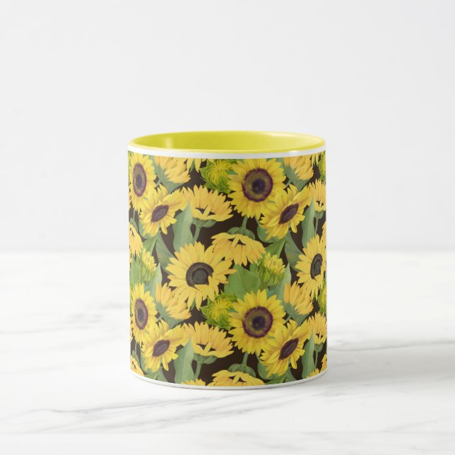 Sunflower Lovers and bees, Bright Kitchen Decor  Mug (Center)