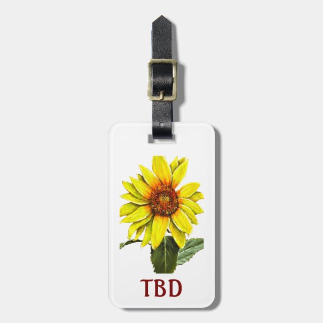 Sunflower Luggage Tag (Front Vertical)
